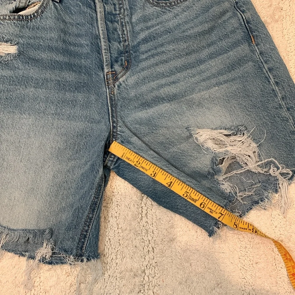 Aeropostale Custom denim shorts distressed denim button fly closure raw hem